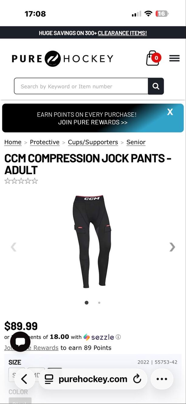 CCM COMPRESSION JOCK PANTS - ADULT